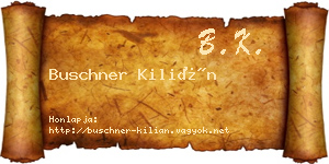 Buschner Kilián névjegykártya